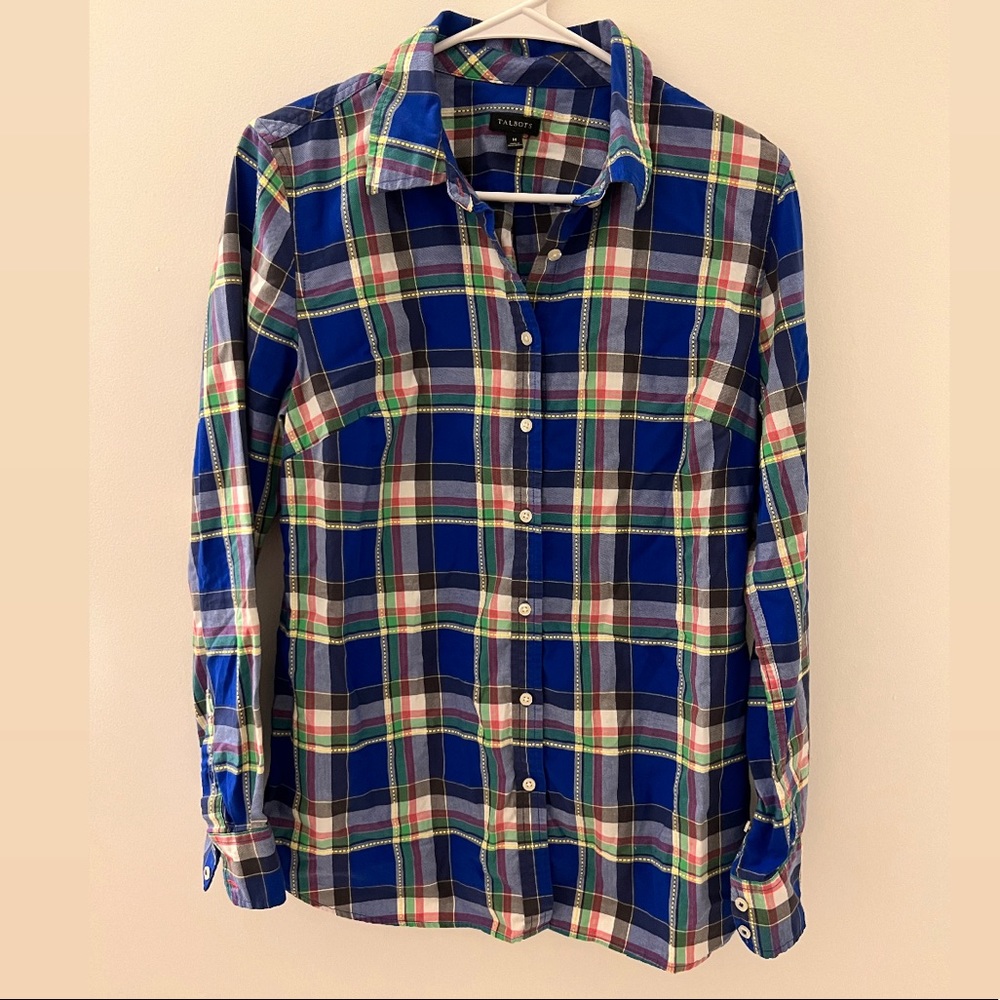 Talbots Plaid Button Up Size Medium